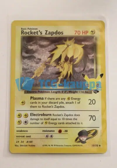 Pokémon-kortti penny-sleevessä kuvattuna edestä