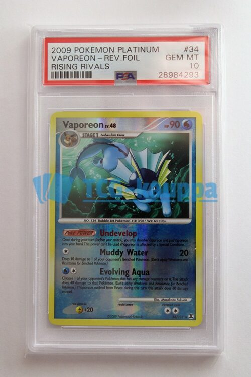 Vaporeon – Reverse Foil – Platinum Rising Rivals – PSA 10