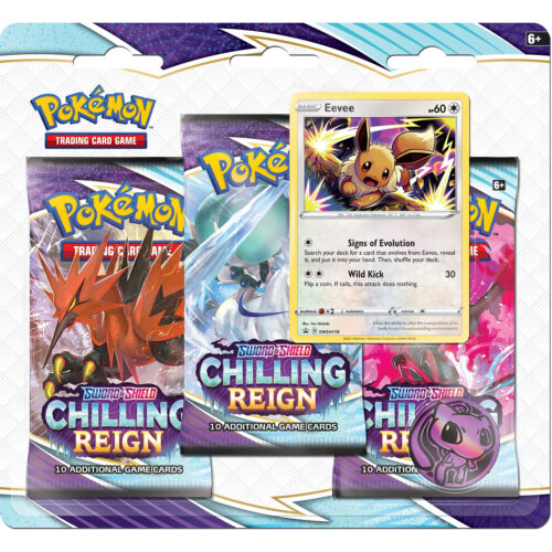 Pokémon Sword & Shield 6: Chilling Reign – 3 Pack Blister