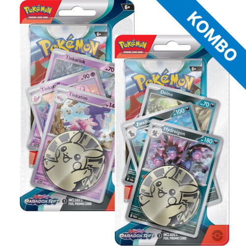 Pokémon SV4: Paradox Rift Premium Checklane Blister Hydreigon & Tinkaton KOMBO