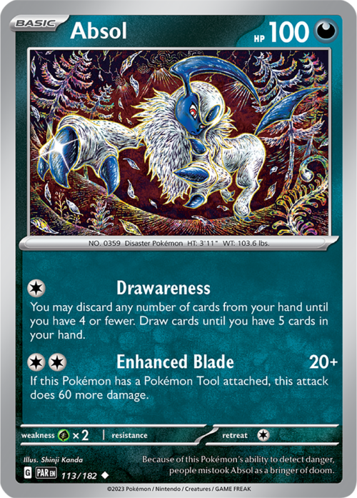 (113/182) Absol - Reverse Holo - Paradox Rift