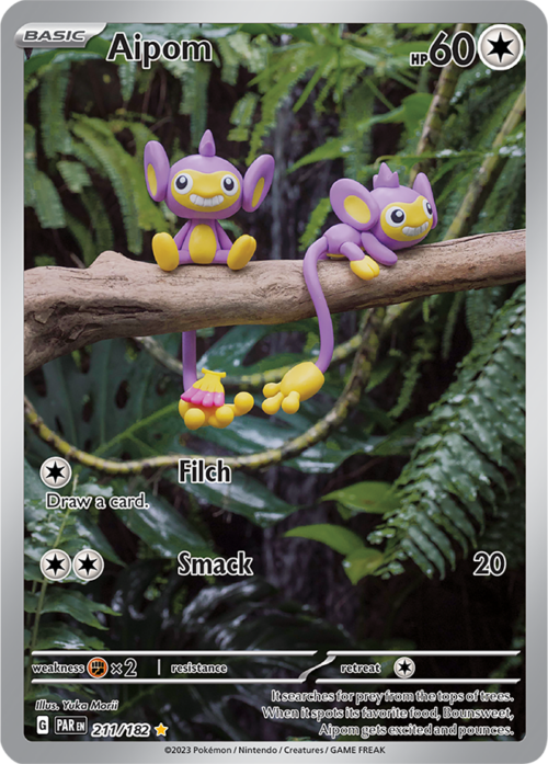 (211/182) Aipom - Illustration Rare - Paradox Rift