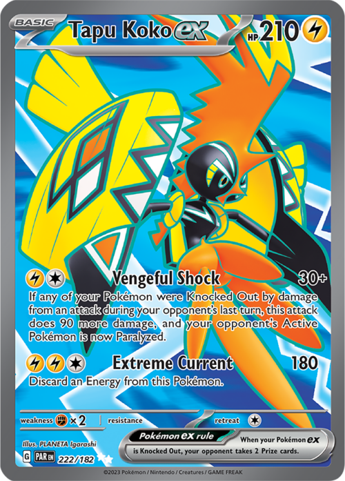 (222/182) Tapu Koko ex - Ultra Rare - Paradox Rift