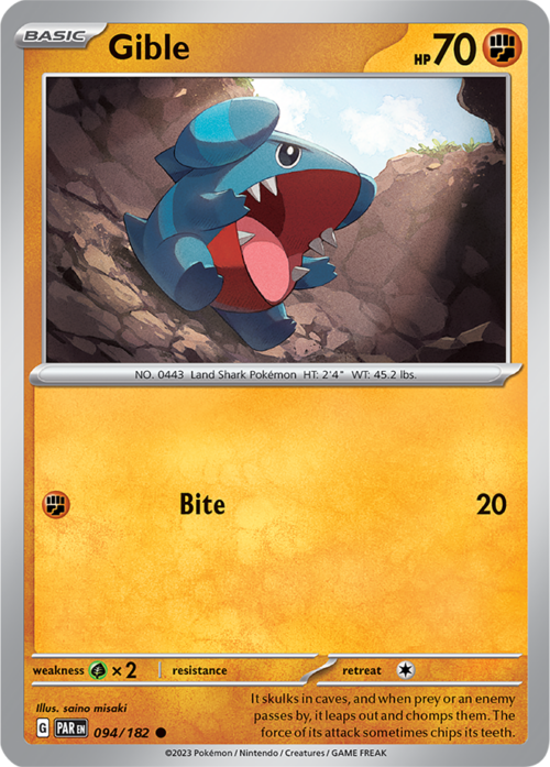 (094/182) Gible - Reverse Holo - Paradox Rift