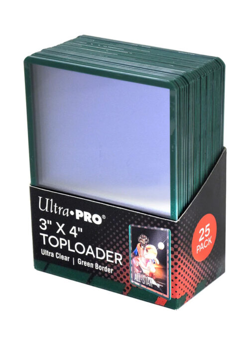 Ultra Pro Regular Toploader Green Border - 25 kpl