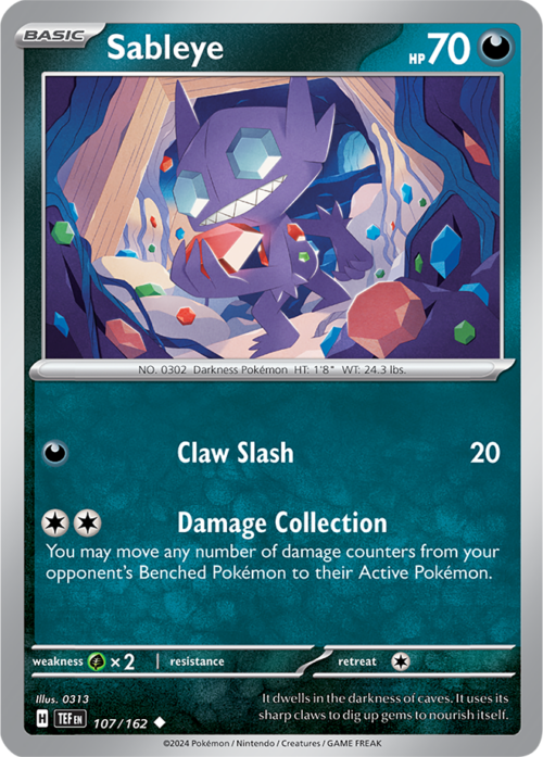 (107/162) Sableye - Reverse Holo - Temporal Forces