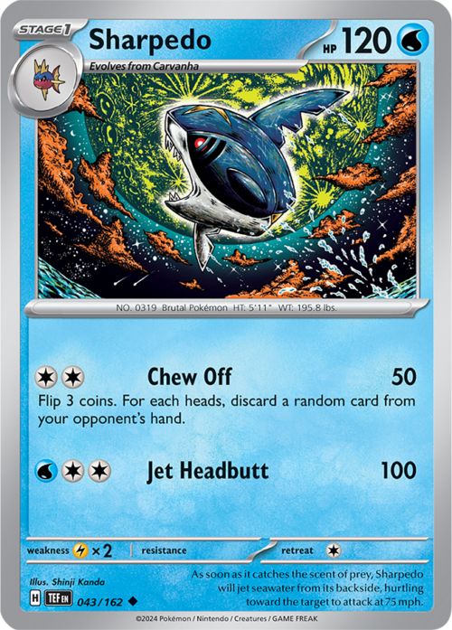 (043/162) Sharpedo - Reverse Holo - Temporal Forces