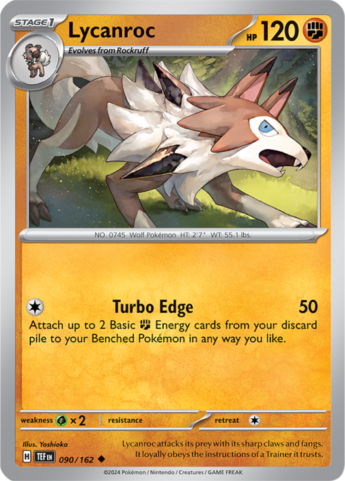 (090/162) Lycanroc - Reverse Holo - Temporal Forces