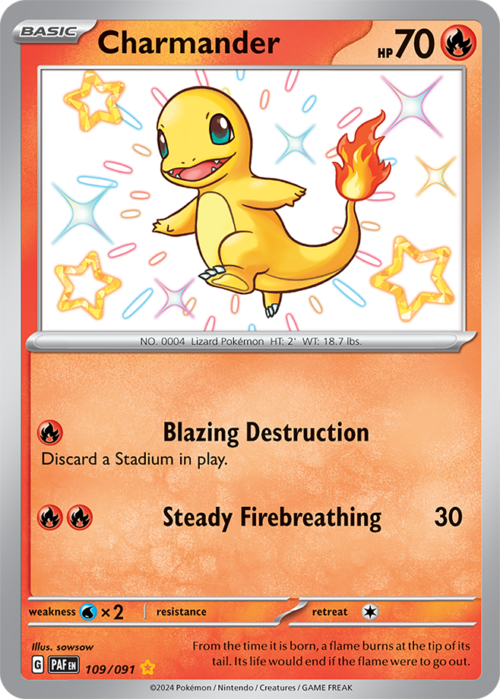 (109/091) Charmander - Shiny Rare - Paldean Fates