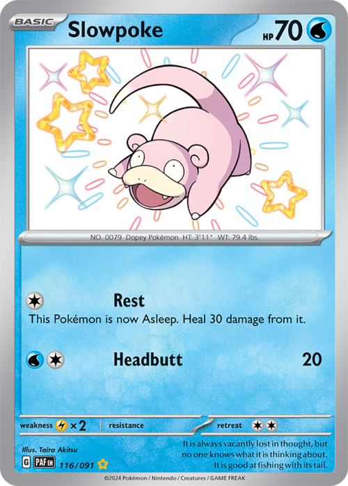 (116/091) Slowpoke - Shiny Rare - Paldean Fates