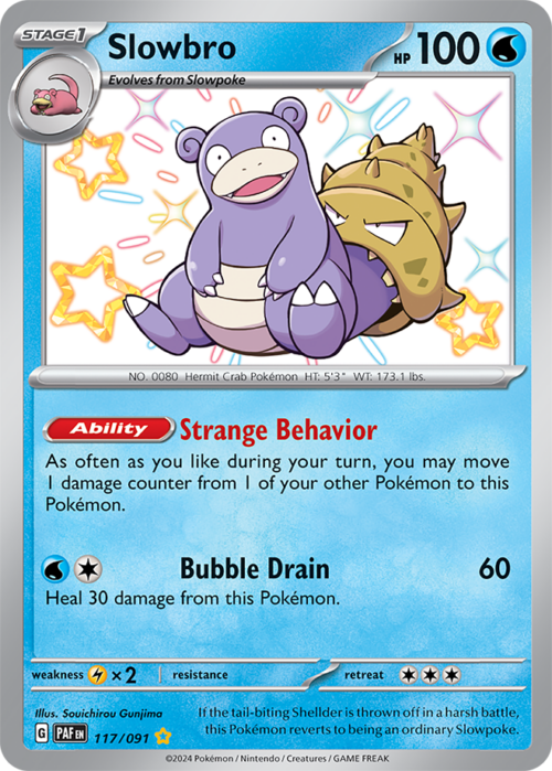 (117/091) Slowbro - Shiny Rare - Paldean Fates