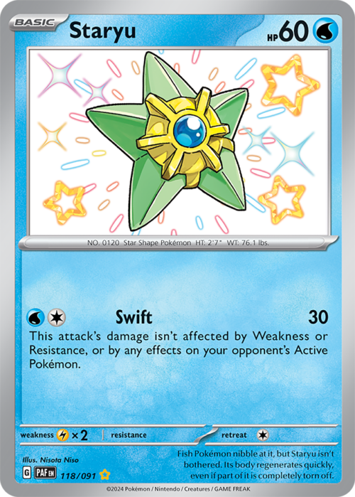 (118/091) Staryu - Shiny Rare - Paldean Fates