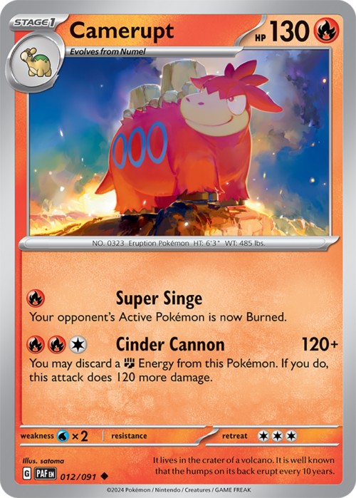 (012/091) Camerupt - Non-Holo Uncommon - Paldean Fates