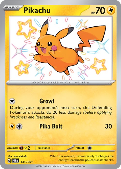 (131/091) Pikachu - Shiny Rare - Paldean Fates