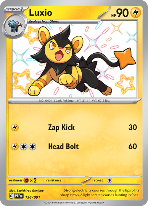 (136/091) Luxio - Shiny Rare - Paldean Fates