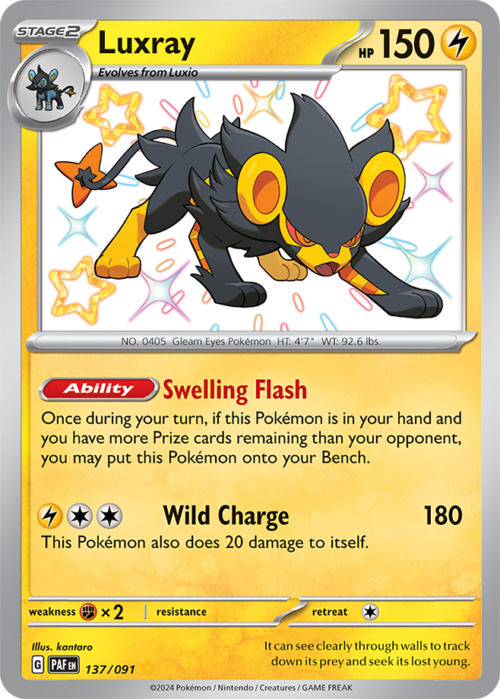 (137/091) Luxray - Shiny Rare - Paldean Fates