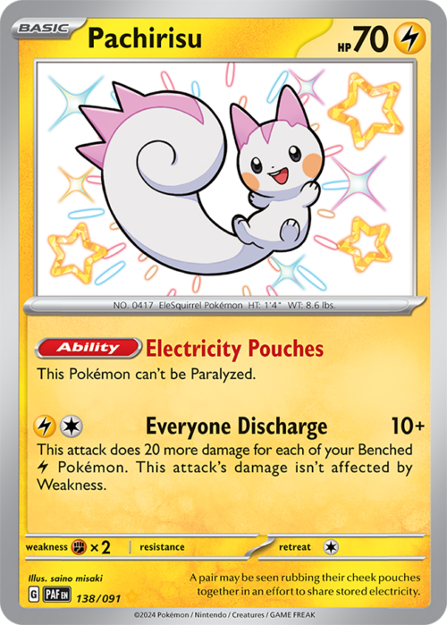 (138/091) Pachirisu - Shiny Rare - Paldean Fates