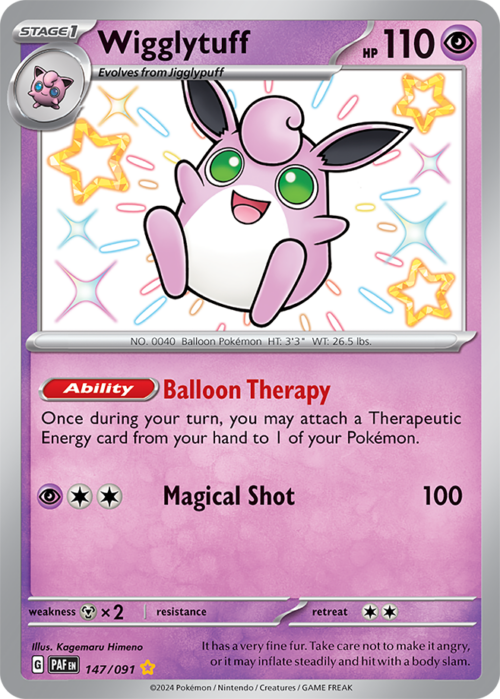 (147/091) Wigglytuff - Shiny Rare - Paldean Fates