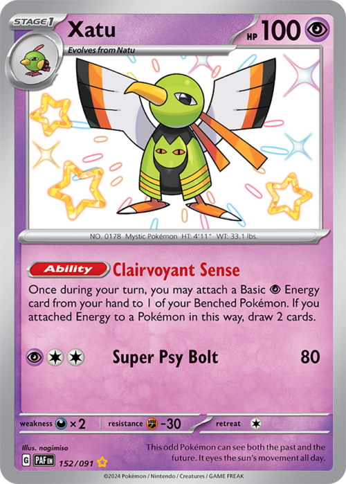 (152/091) Xatu - Shiny Rare - Paldean Fates