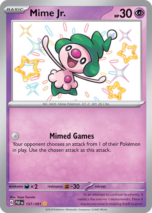 (157/091) Mime Jr. - Shiny Rare - Paldean Fates