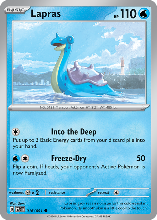 (016/091) Lapras - Non-Holo Common - Paldean Fates