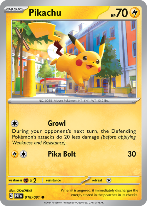 (018/091) Pikachu - Non-Holo Common - Paldean Fates