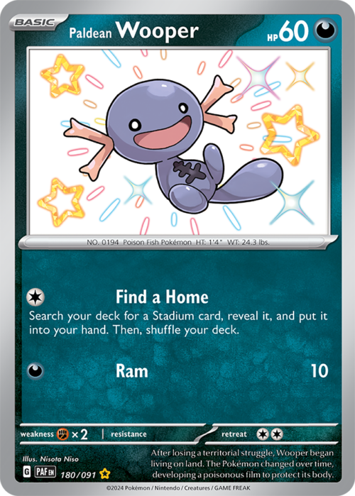 (180/091) Paldean Wooper - Shiny Rare - Paldean Fates