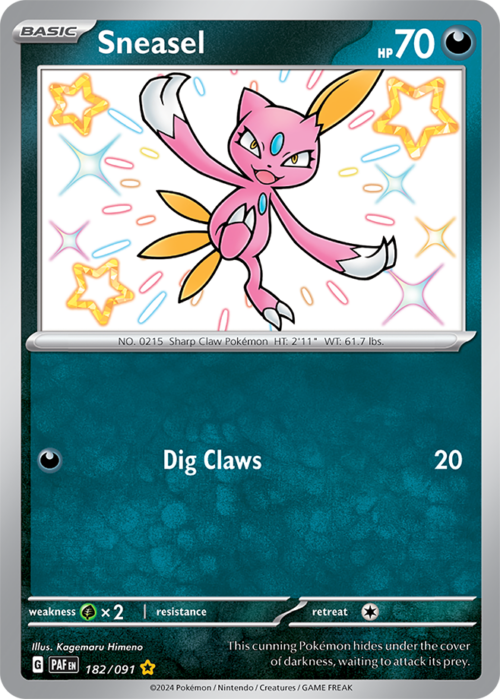 (182/091) Sneasel - Shiny Rare - Paldean Fates