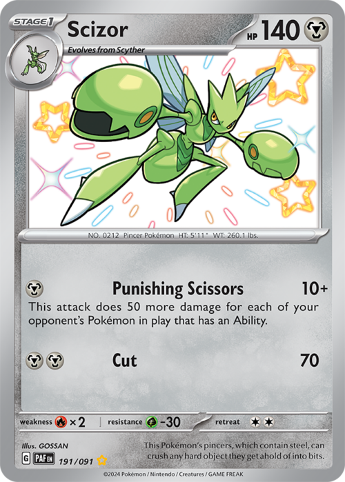 (191/091) Scizor - Shiny Rare - Paldean Fates