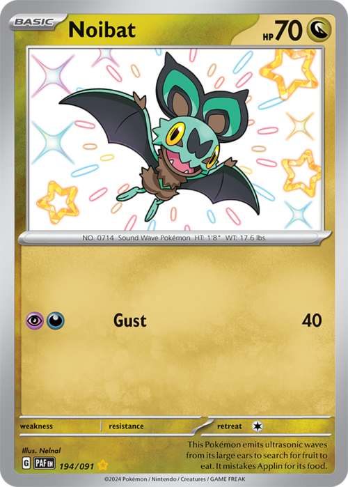 (194/091) Noibat - Shiny Rare - Paldean Fates