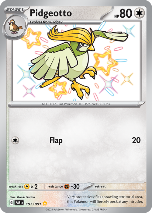 (197/091) Pidgeotto - Shiny Rare - Paldean Fates