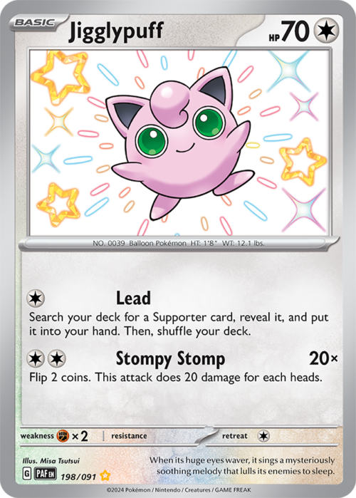 (198/091) Jigglypuff - Shiny Rare - Paldean Fates