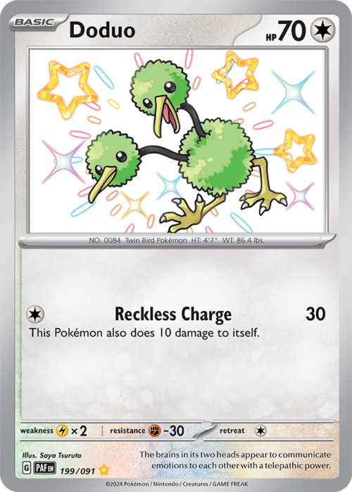 (199/091) Doduo - Shiny Rare - Paldean Fates