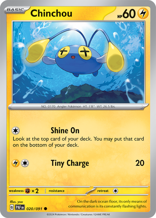 (020/091) Chinchou - Non-Holo Common - Paldean Fates