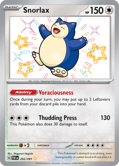 (202/091) Snorlax - Shiny Rare - Paldean Fates