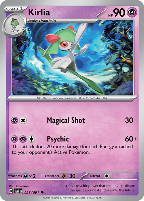 (028/091) Kirlia - Non-Holo Common - Paldean Fates