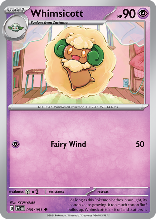 (035/091) Whimsicott - Non-Holo Uncommon - Paldean Fates