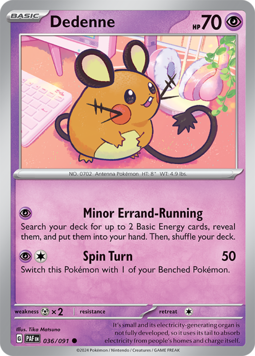 (036/091) Dedenne - Non-Holo Common - Paldean Fates