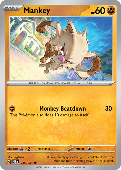 (045/091) Mankey - Non-Holo Common - Paldean Fates