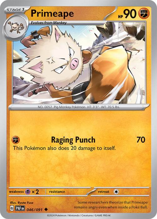 (046/091) Primeape - Non-Holo Uncommon - Paldean Fates