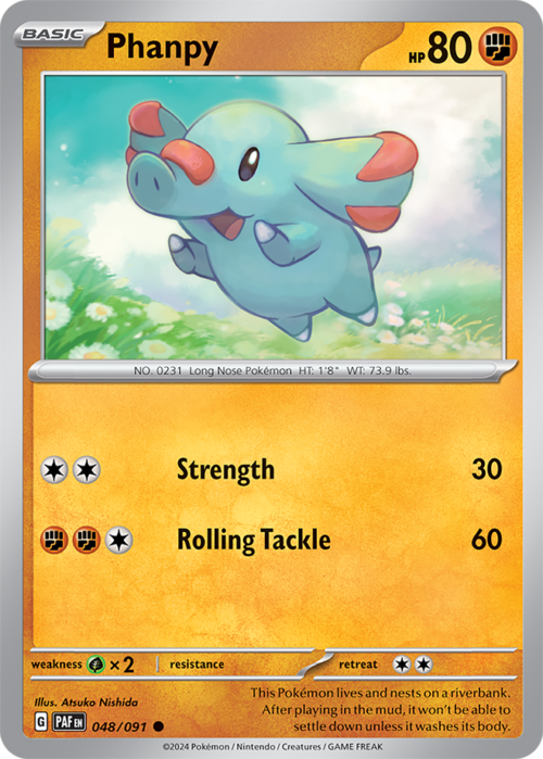 (048/091) Phanpy - Non-Holo Common - Paldean Fates