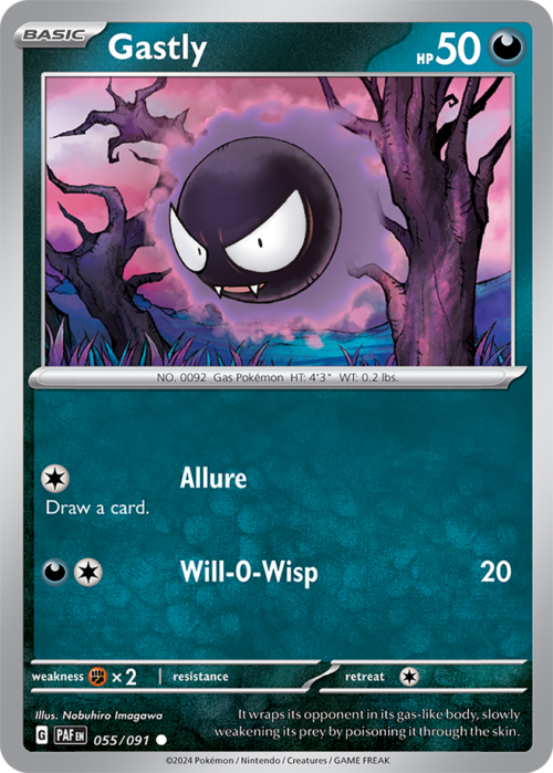 (055/091) Gastly - Non-Holo Common - Paldean Fates