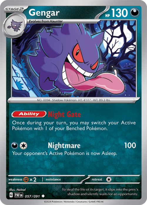 (057/091) Gengar - Non-Holo Uncommon - Paldean Fates