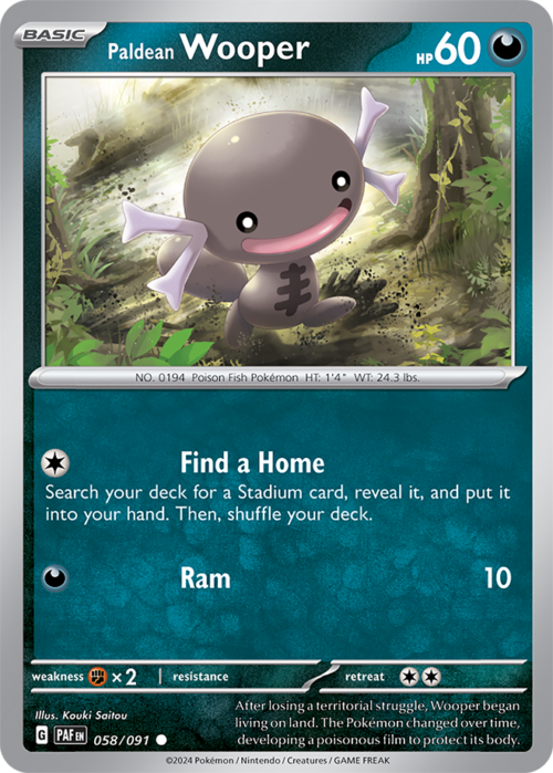 (058/091) Paldean Wooper - Non-Holo Common - Paldean Fates