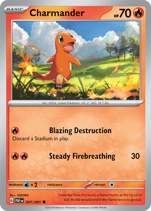 (007/091) Charmander - Non-Holo Common - Paldean Fates