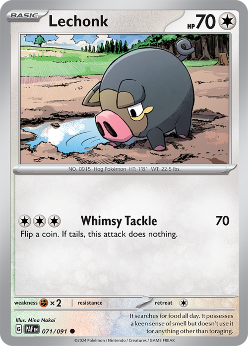 (071/091) Lechonk - Non-Holo Common - Paldean Fates