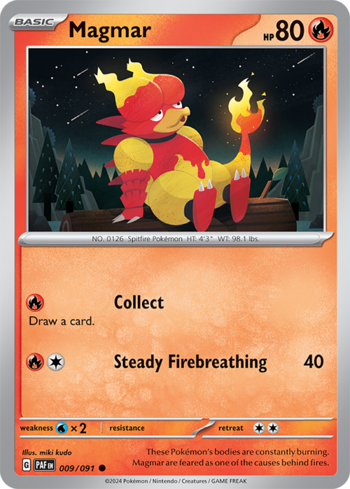 (009/091) Magmar - Non-Holo Common - Paldean Fates