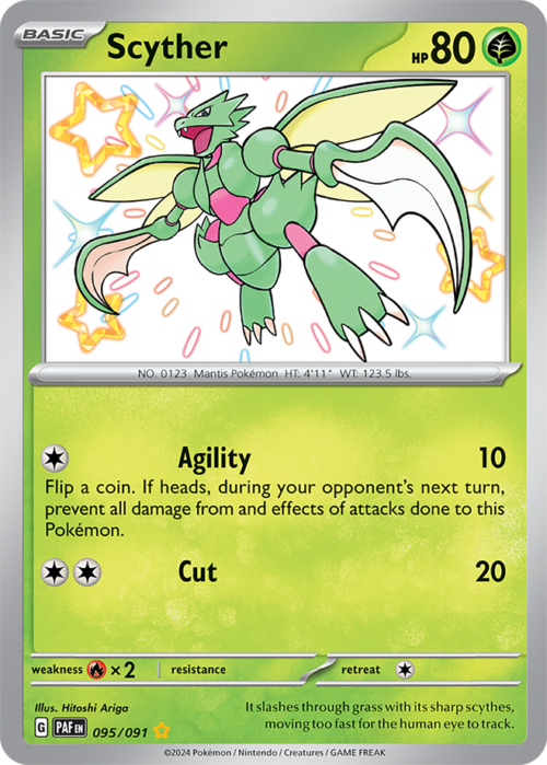 (095/091) Scyther - Shiny Rare - Paldean Fates