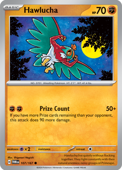 (107/167) Hawlucha - Reverse Holo - Twilight Masquerade