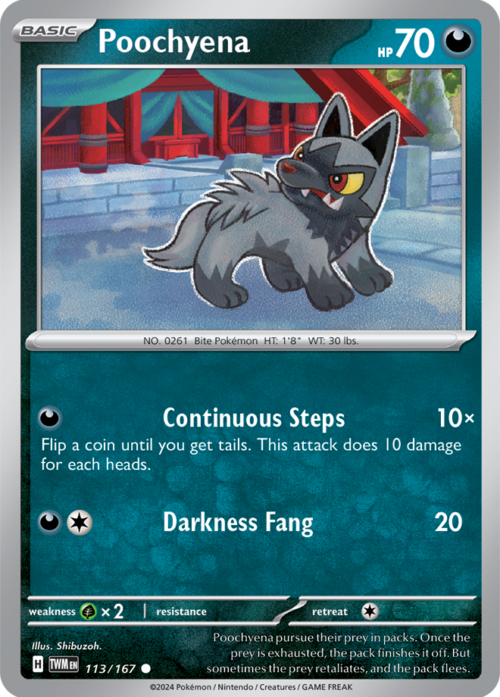 (113/167) Poochyena - Reverse Holo - Twilight Masquerade